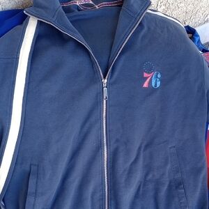 Blue Zip-Up Jacket with 76 Logo